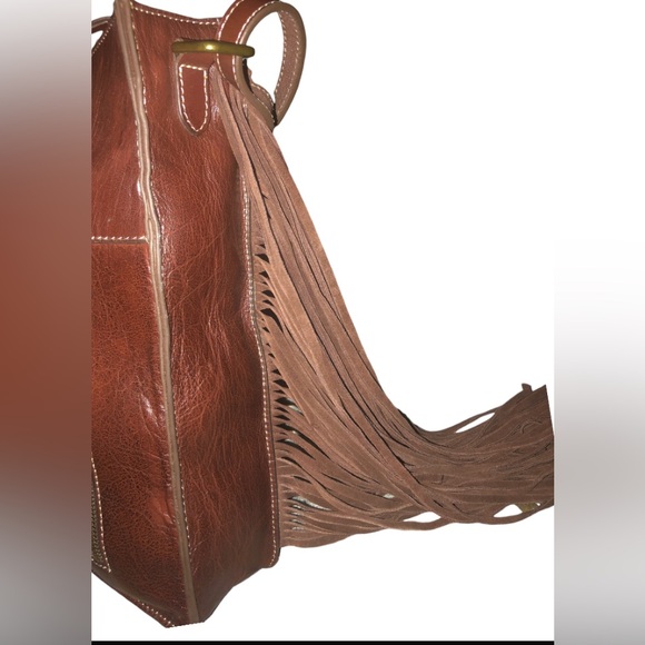 NWT Ariat Victoria Collection Messenger / Conceal Carry Bag Brown Leather Fringe - Picture 14 of 15